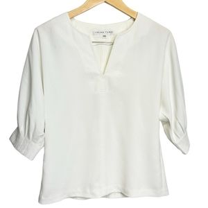 Trina Turk Women’s V-Neck Pleated Detail Sleeve Blouse Size XS